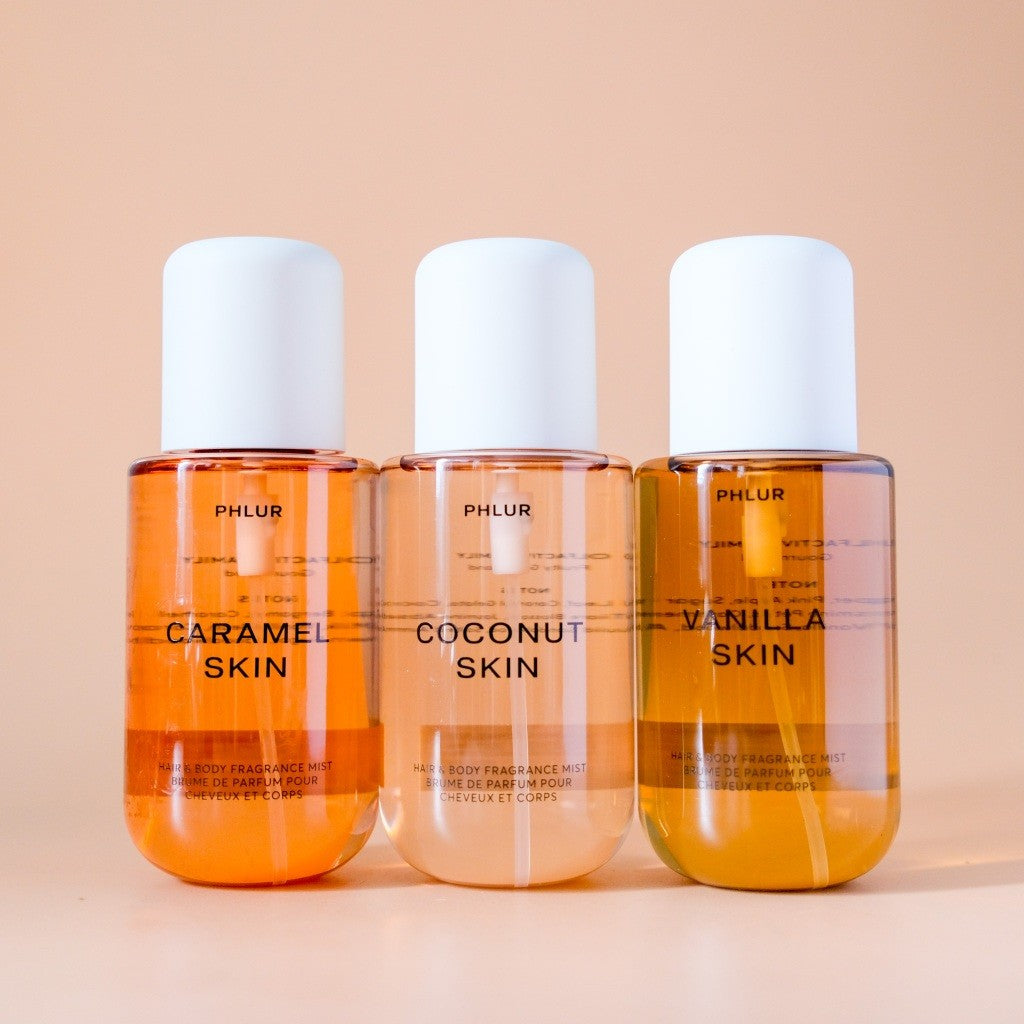 Phlur Hair & Body Fragrance Mist - Vanilla Skin, Caramel Skin, Coconut Skin