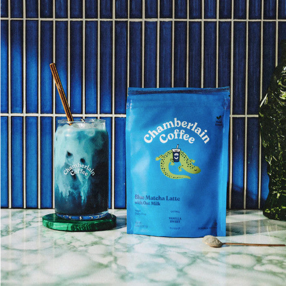 Chamberlain Coffee Blue Matcha Latte with Oat Milk
