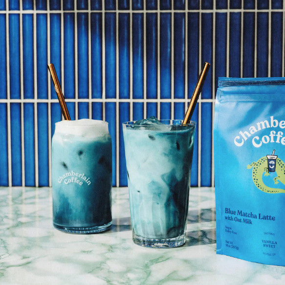 Chamberlain Coffee Blue Matcha Latte with Oat Milk