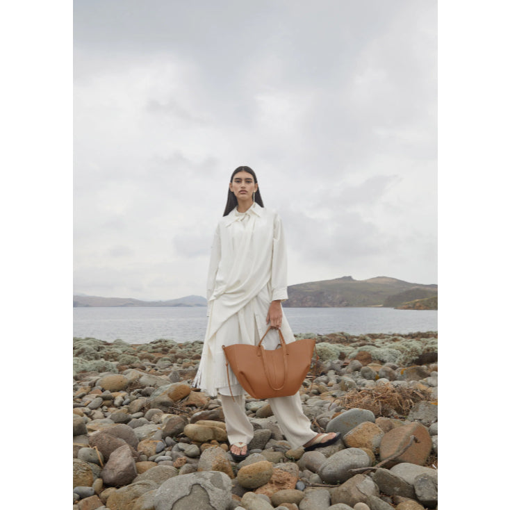 Polene Cyme Tote Bag - Textured Camel