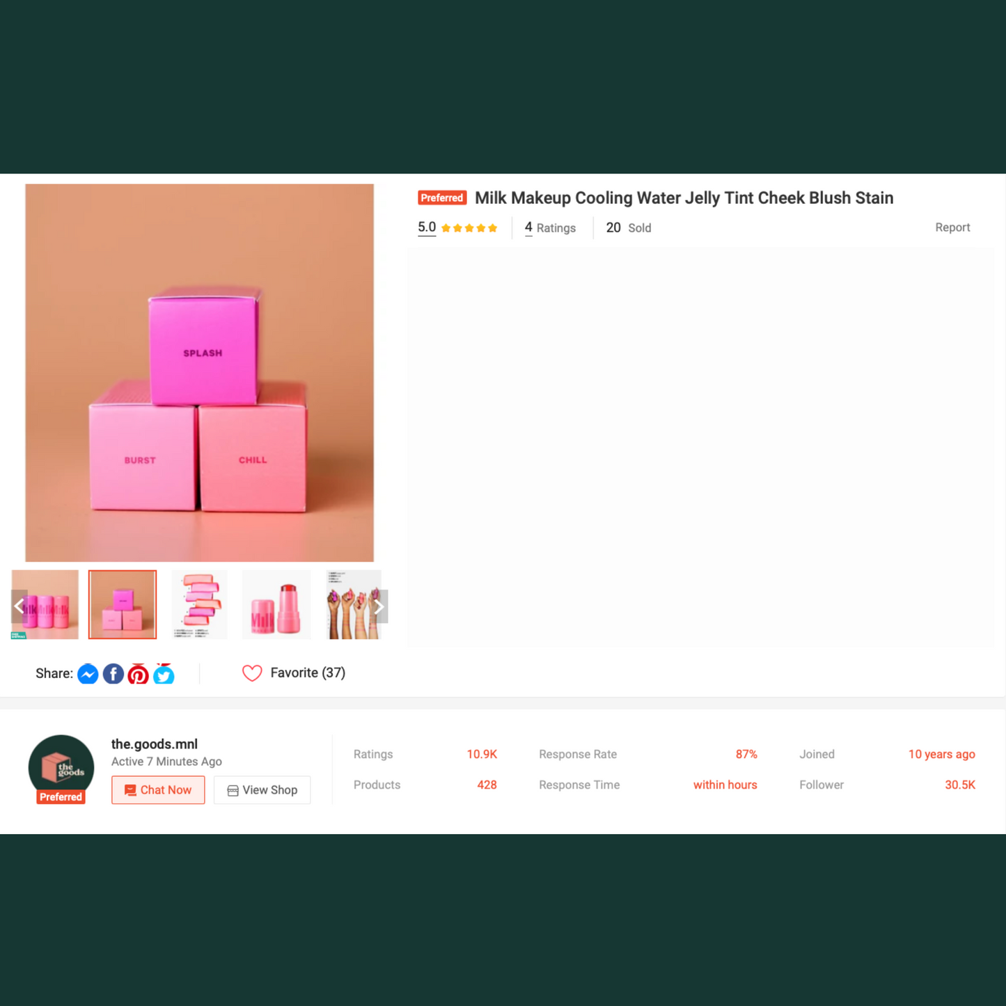 Milk Makeup Cooling Water Jelly Tint Cheek Blush Stain