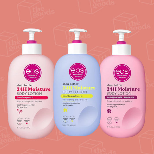 EOS Shea Better Body Lotion - Vanilla Cashmere, Strawberry Dream, Jasmine Peach, Fresh & Cozy