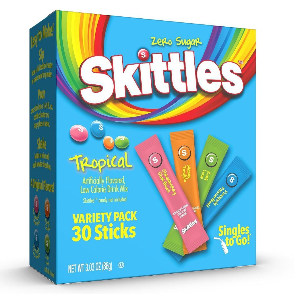 Skittles Singles To Go Variety Pack, Watertok Powdered Drink Mix - Tropical, Wild Berry, Original