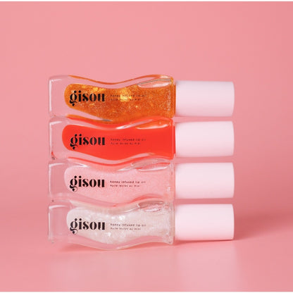 Gisou Honey Infused Lip Oil Gloss - Golden Shimmer, Strawberry, Watermelon, Mango, Coconut