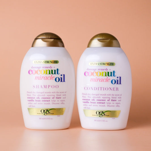 OGX Extra Strength Damage Remedy + Coconut Miracle Oil Shampoo Conditioner for Dry, Frizzy Hair