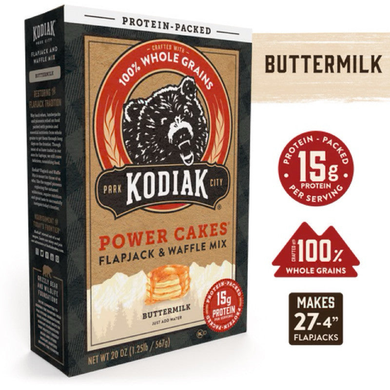 Kodiak Power Cakes Flapjack and Waffle Mix Protein Pancake Buttermilk Chocolate Chip