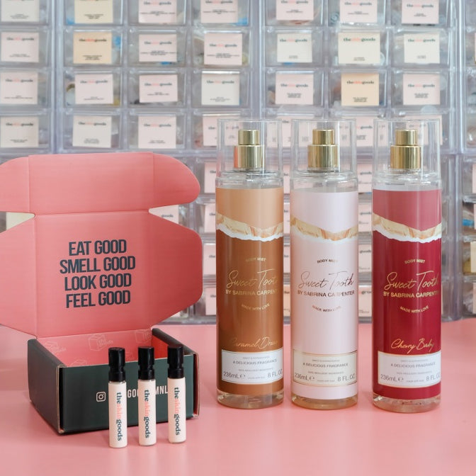 Sabrina Carpenter Scent Beauty Body Mist Discovery Set - Sweet Tooth, Caramel Dream, Cherry Baby
