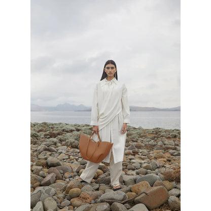 Polene Cyme Tote Bag - Textured Camel
