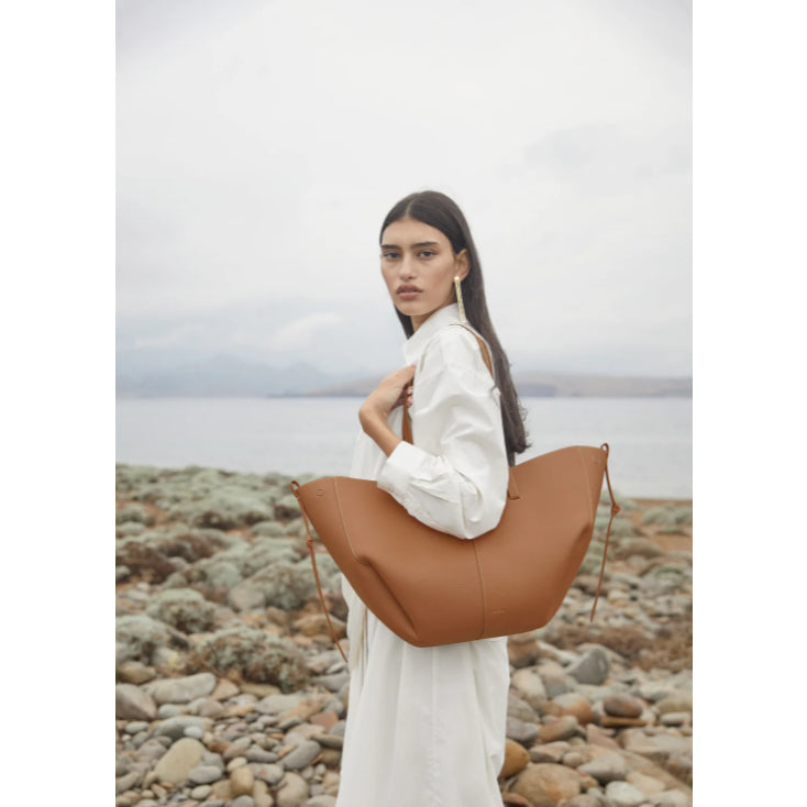 Polene Cyme Tote Bag - Textured Camel
