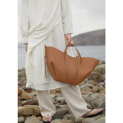 Polene Cyme Tote Bag - Textured Camel
