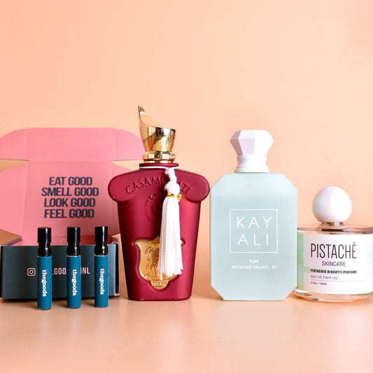Almond Pistachio Perfume Decant Discovery Set - Italica, Kayali Pistachio Gelato, Pistache Biscotti