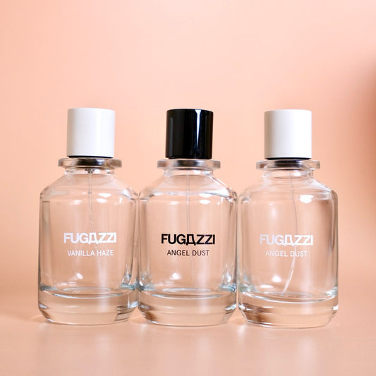EMPTY BOTTLE Fugazzi Angel Dust EDP and Extrait, Vanilla Haze EDP for Collection Display