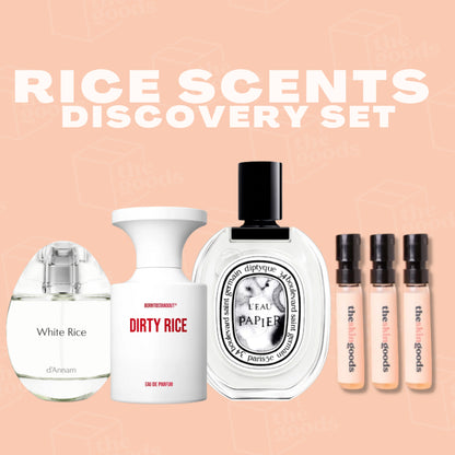 Rice Scents Discovery Decant Set - BTSO Dirty Rice, d'Annam White Rice, Leau Papier