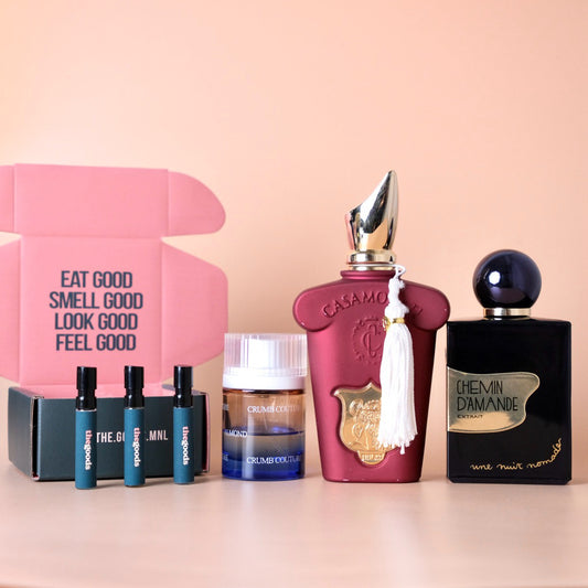 Almond Pistachio Perfume Decant Discovery Set - Italica, Snif Crumb Couture Almond, Une Nuit Nomade